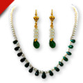 Surat Diamond : Get 50% off Drop Green Onyx Necklace Earring Set Orders