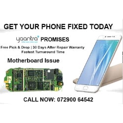 Yaantra: FREE Pick & Drop + Upto 90 Days Warranty on Smart Phone Repairs !